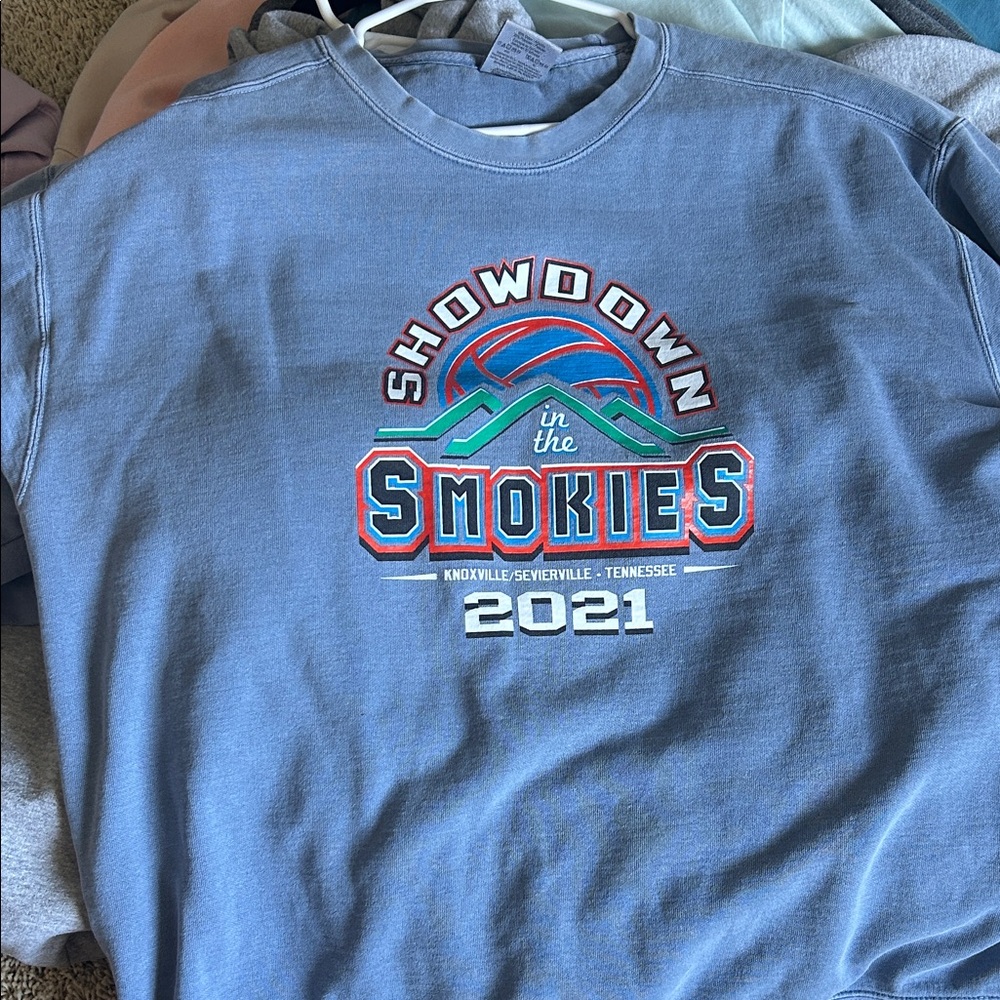 blue volleyball tournament sweatshirt